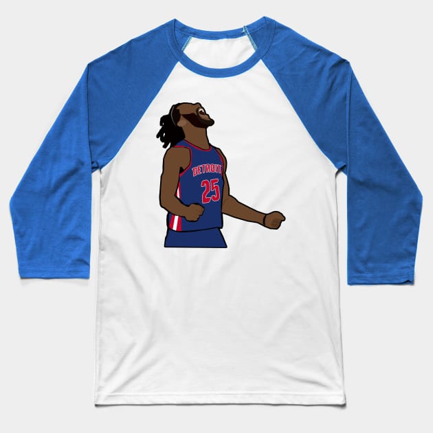 Derrick Rose Detroit Pistons NBA Baseball T-Shirt by xavierjfong